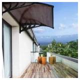 VIVOHOME 3.3 ft. Polycarbonate Window Fixed Awning (40 in. x 40 in.) in Brown and Black Bracket  Customer Returns See Pictures