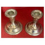 Pair of Weighted Sterling Silver Candle Holders