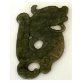 Carved Chinese Dragon Jade Figurine / Carved Jade Chinese Amulet Figurine