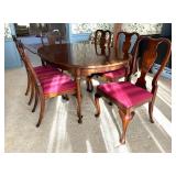 Vintage Dinning Room Table with Six Charming Chairs