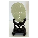 Antique Jade Pierced Floral Carving on Stand