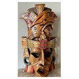 Beautiful Vintage Hand Carved Signed Ethnic Mask