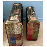 Vintage Two Piece Skyway Tweed Luggage