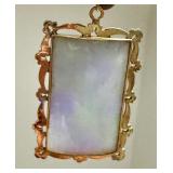 Vintage Lavender and Green Jade Jewelry Pendant