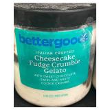 B - Pack of 3 Cheesecake Fudge Crumble Gelato - Italian Crafted Desserts - 16 oz Each