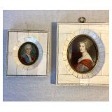 Pair of Vintage Miniature Portraits