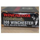 15 Winchester .308 Win 168 Gr Ballistic Silvertip Ammo - Plus 2 SP