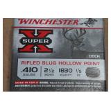 5 Winchester Super-X .410 Bore 2-1/2" Rifled HP Slugs