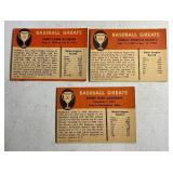 Vintage 1961 Fleer Baseball Cards -  Baseball Greats