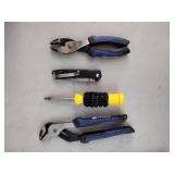 Assorted tools, bolt cutters, wrenches, sockets and socket wrenches, ratchet straps and more