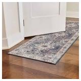 Wyatt & Ash Washable Runner Rug, Aliyeh Navy