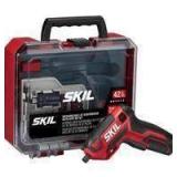 SKIL Rechargeable 4V Cordless Pistol Grip Screwdriver with 42pcs Bit Set, USB Charger and Carrying Case - SD5618-03