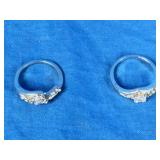 Two New Stainless Steel CZ Rings Size 9.5