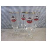 (CS) 6 Amstel Beer Glasses 2 Tall W...