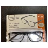 New 3 Pack of Design Optics By Foster Grant Full Frame Classic Reading Glasses +1.25