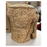 Home Decorators Collection Elephant Natural Woven Wood Laundry Room Hamper Basket with Lid (16" W)