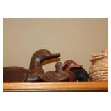 Wooden Duck Decoy & Carved Wood Duck Figures