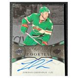 Jordan Greenway RC Auto /100 2018-19 UD Exquisite Hockey Collection Platinum Rookies #R8 Minnesota Wild Hockey Card