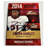 Saquon Barkley Auto 2014 High School Promo Rookie Football Card - Limited Edition Only 2000 Made