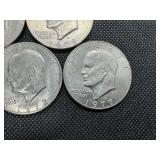 Five Mixed Date Eisenhower Dollars