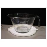 Pampered Chef Two-Size Covered Glass Measuring Cup Pitcher, Knives, Cookbook Etc