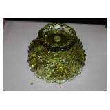 E46N8 Homer Laughlin Virginia Rose Serving Bowl, Moments 14-Inch Glass Platter, Fenton Colonial Green Hobnail Heavy Candle Holder Dish 6½" x 3¾” Etc