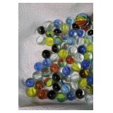 Vintage Marble Collection…2-Cat Eye Shooters 125-Cats Eye Including Many Black Cats Eye Marbles