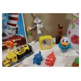 Collectible Tiny Toys Mr. Potato Head, M & M’s, The Cat in the Hat DVD, Mini Alarm Clock Etc