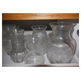 Tupperware & Plastic Containers w/Lids, Glass Vases, Holiday Tins Etc