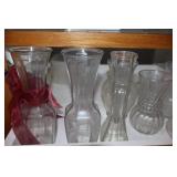 Tupperware & Plastic Containers w/Lids, Glass Vases, Holiday Tins Etc