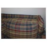 Cochrane Soar Firm LoveSeat in Plaid Blue-Green-Burgundy Tones…