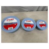 3 New Pyrex Colored Glass Food Storage Containers