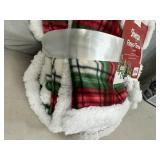 New Holiday Sherpa Fleece Throw Blanket