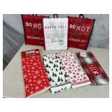 New Holiday Themed Gift Bags, Kitchen Towels, Dish Mat