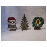 5" x 7" vintage Christmas stained g...