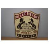 Belle Meade Bourbon Whiskey Raised Metal Sign