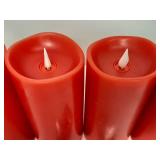 Illure 4-Pack 7 Inch Lumi360 Battery Operated Candles Red w/ Remote