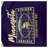 NEW Pair of WOMENS Short Sleeve Minnesota Vikings T-Shirts - Gray and Purple - LARGE