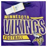 NEW Pair of MENS Short Sleeve Minnesota Vikings T-Shirts - Purple - LARGE