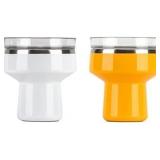 NEW Reduce 12 oz. Vacuum Insulated Stainless Steel Saltini Tumbler 2 Pack White & Mango