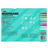 NEW BIC BodyMark Temporary Tattoo Kit, 9 Markers & 6 Stencil Sheets