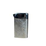 Vintage Silver Metal Butane Lighter with Brushed Texture Design