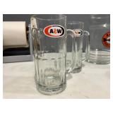 A & W Pitcher with Four A & W Mugs