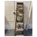 Two Wooden Ladders - One Four Step, One Five Step