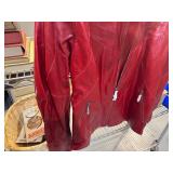 Red Leather Motorcycle Jacket (Women