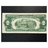 1953 Red Seal $2 Dollar United States Note Doubled Numbers