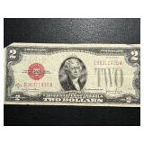 1928 G Red Seal $2 Dollar United States Note