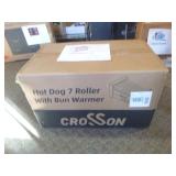 Crosson 7 Roller Hot Dog Grill Cooker Machine with Bun Warmer