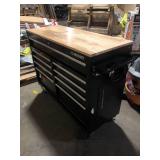 Husky Tool Storage 46 in. W x 18 in. D Mobile Workbench Cabinet in Gloss Black  Customer Returns See Pictures