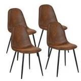 Charlton Brown Faux Leather Upholstered Side Dining Chairs (Set of 4) Customer Returns See Pictures